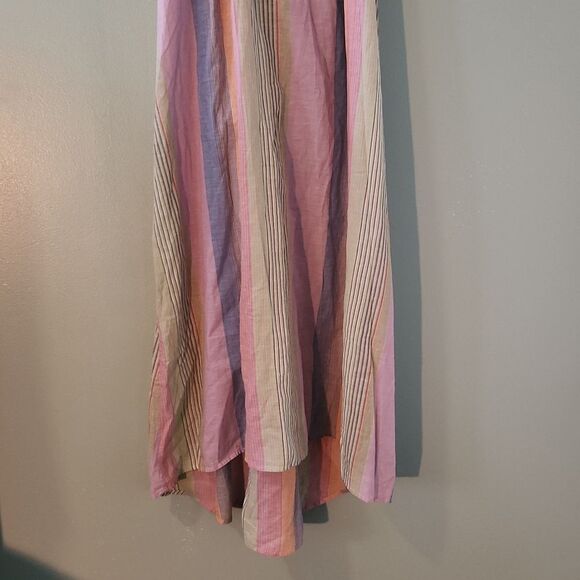 NWT Madewell Tie-Back Cover-Up Maxi Dress in Rainbow Stripe - Picture 7 of 9